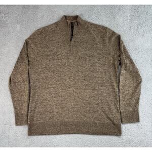 SmartWool Sparwood 1/4 Zip Sweater Mens XL Brown Merino Wool Blend Pullover